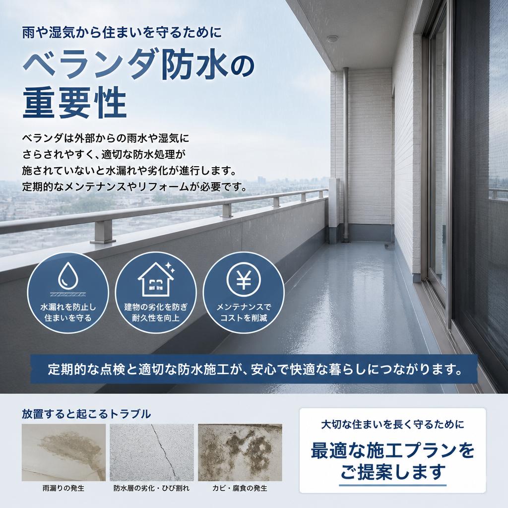 ベランダ防水工事の重要性
