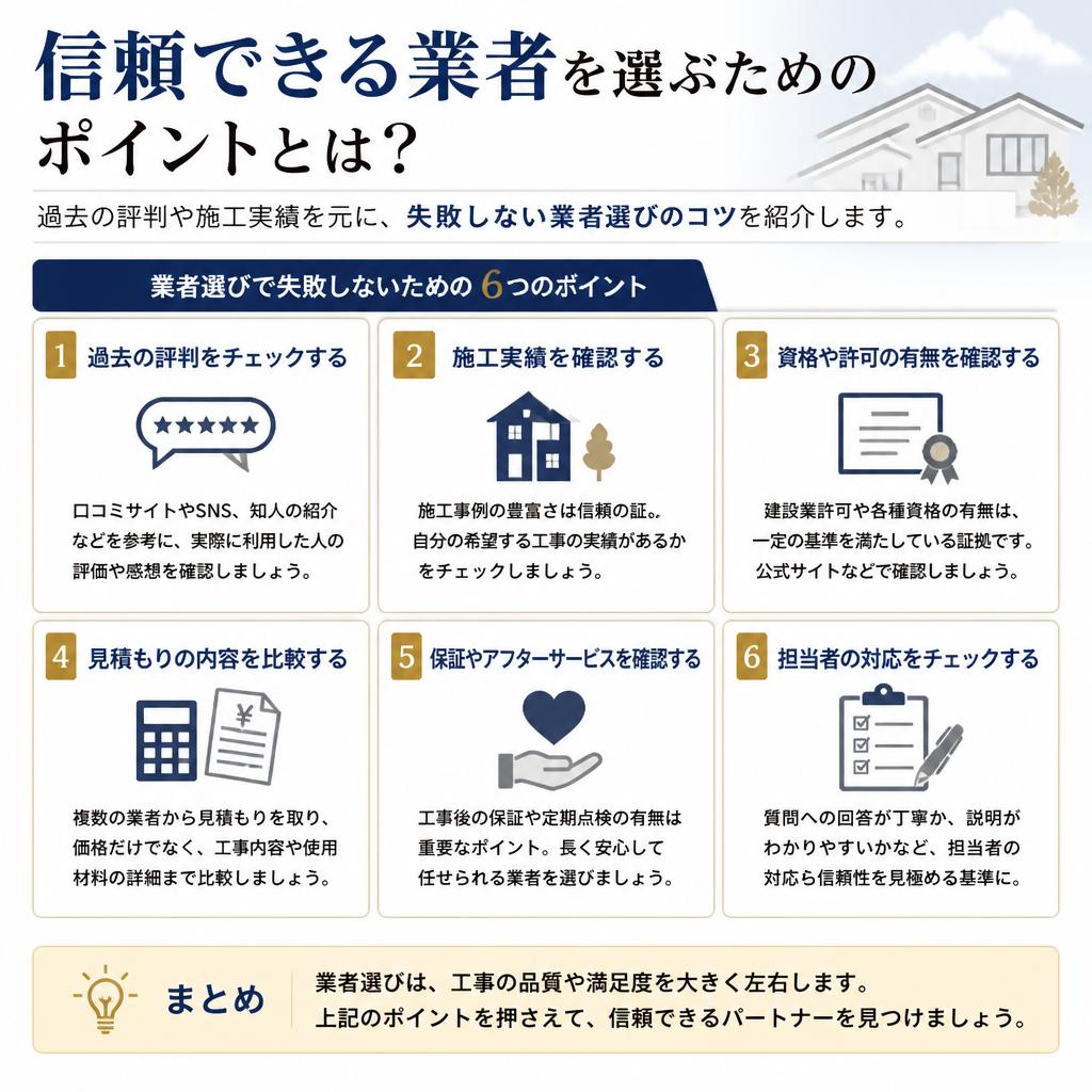 評判の業者を見極める！