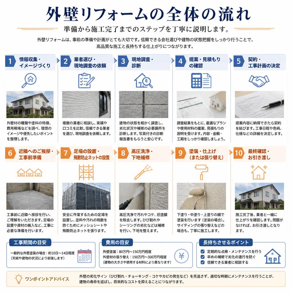 外壁リフォームの流れ