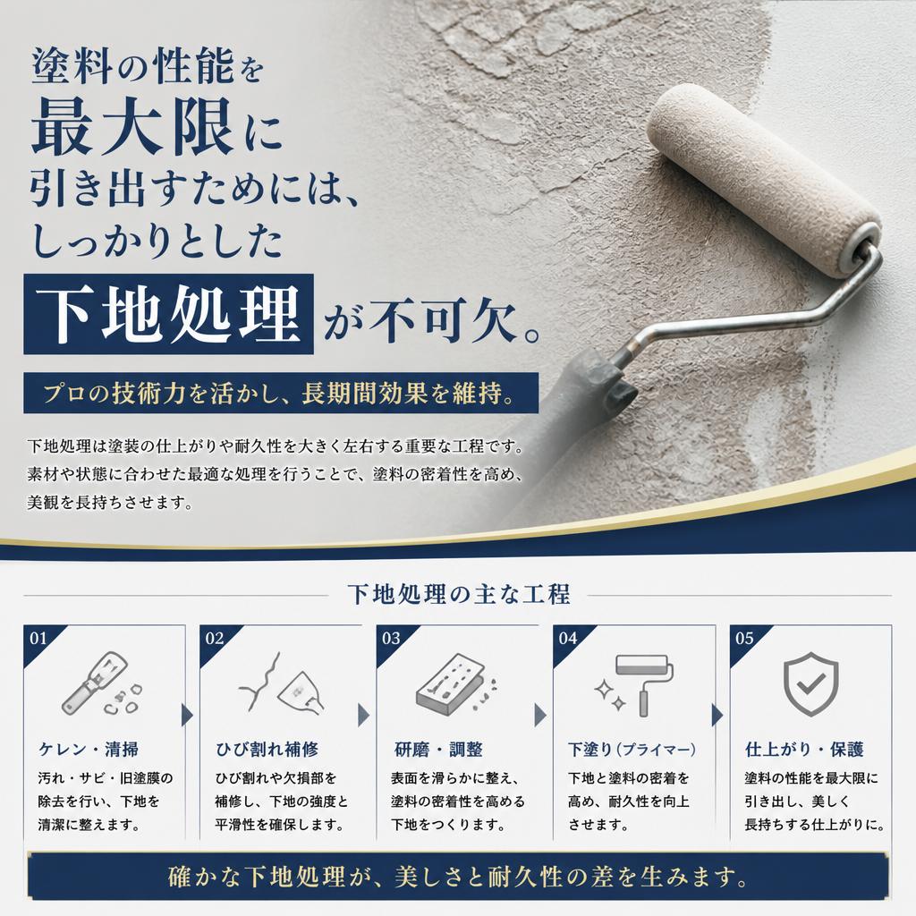 4. 丁寧な下地処理で長持ちする塗装
