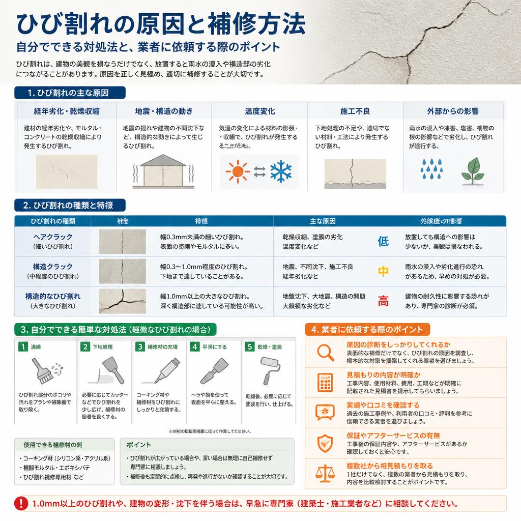 ひび割れ補修の方法