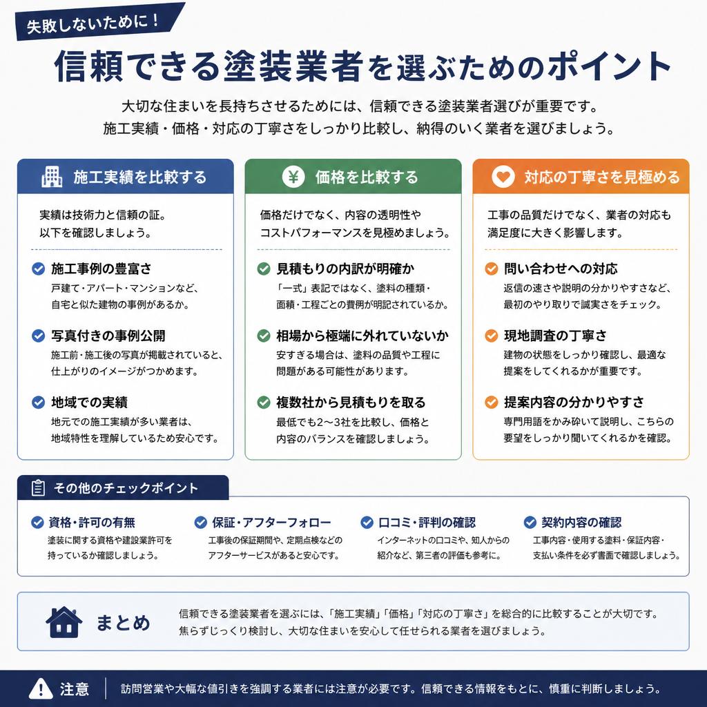 塗装業者の比較ポイント