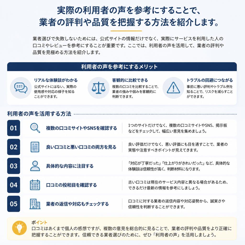4. 口コミを活用した業者選び