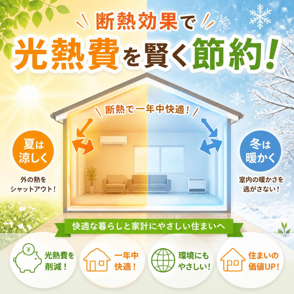 断熱効果で光熱費を賢く節約！
