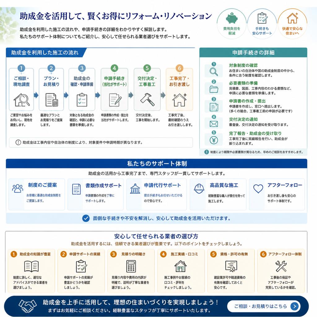 助成金を利用した施工の流れ