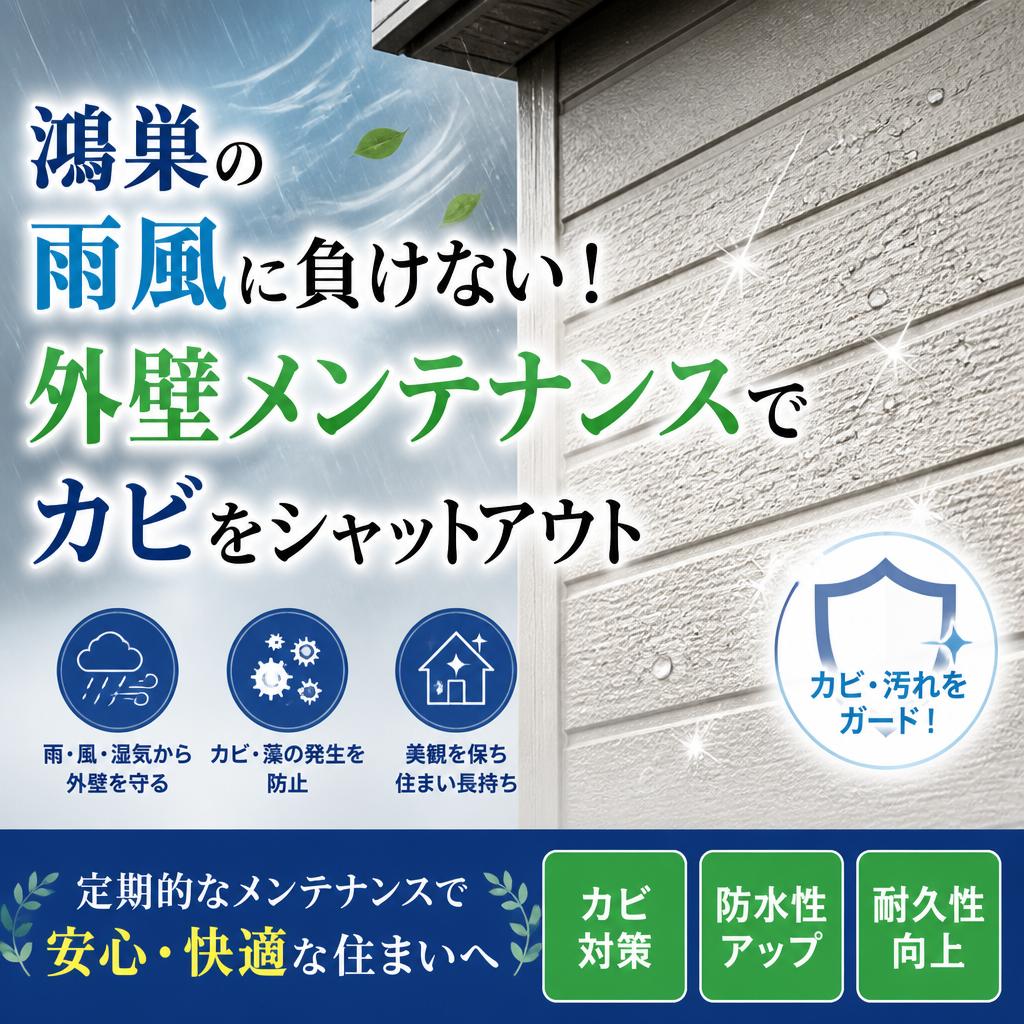 鴻巣の雨風に負けない！外壁メンテナンスでカビをシャットアウト