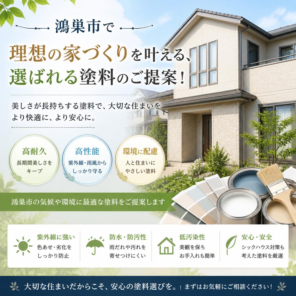鴻巣市で理想の家づくりを叶える、選ばれる塗料のご提案！