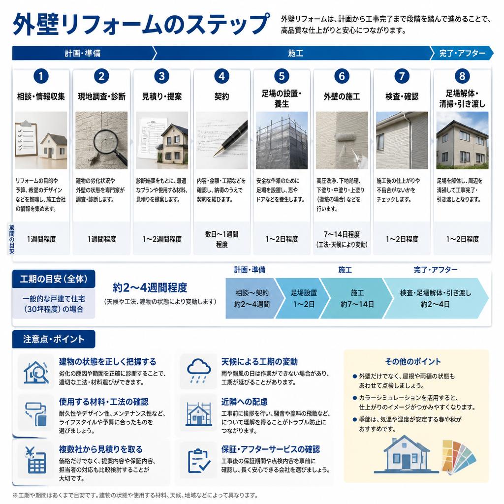 4. 外壁リフォームの流れとポイント