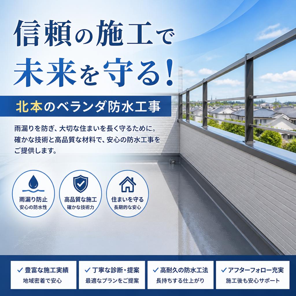 信頼の施工で未来を守る！北本のベランダ防水工事