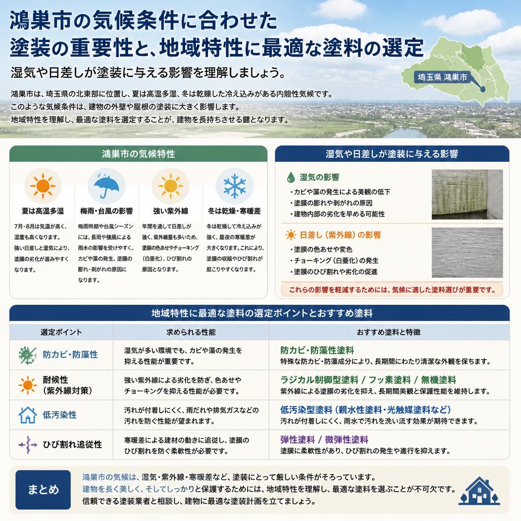 鴻巣市の気候と塗装の必要性