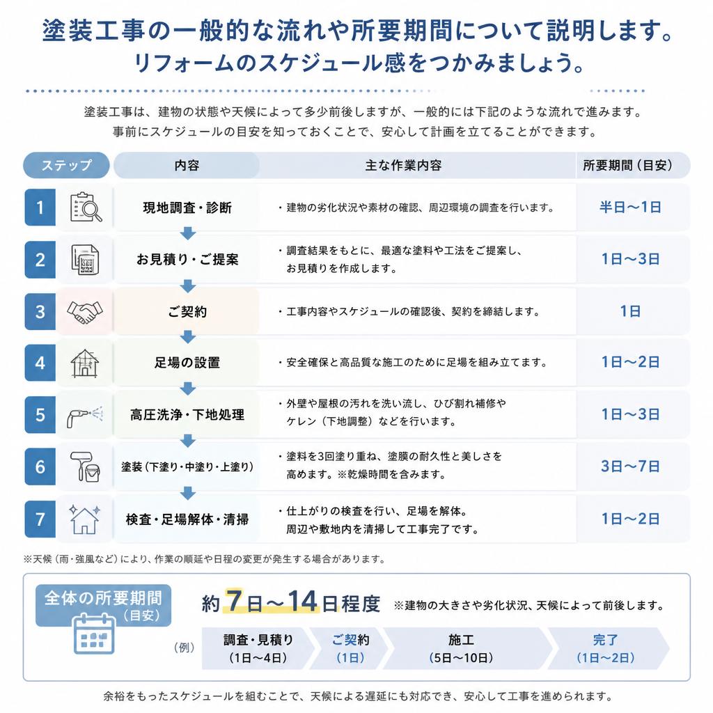 施工プロセスと期間
