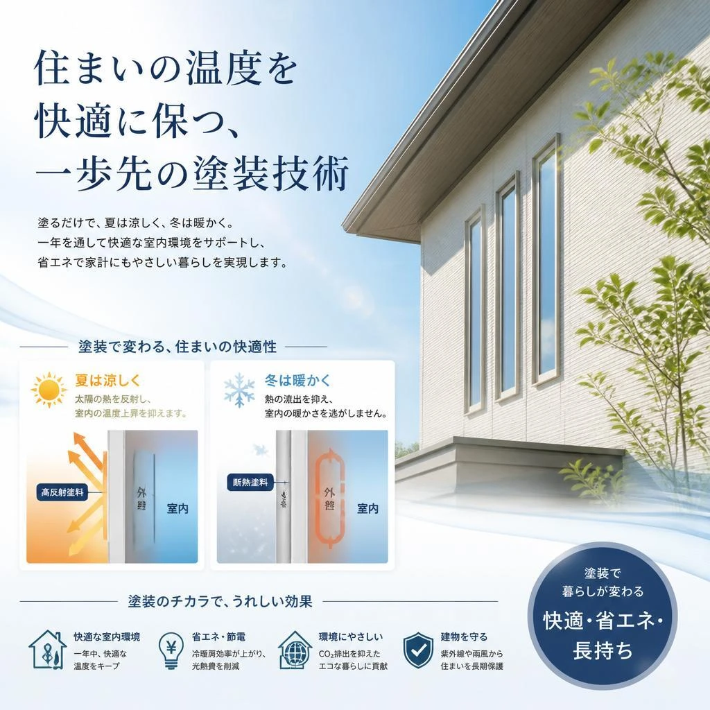 住まいの温度を快適に保つ、一歩先の塗装技術