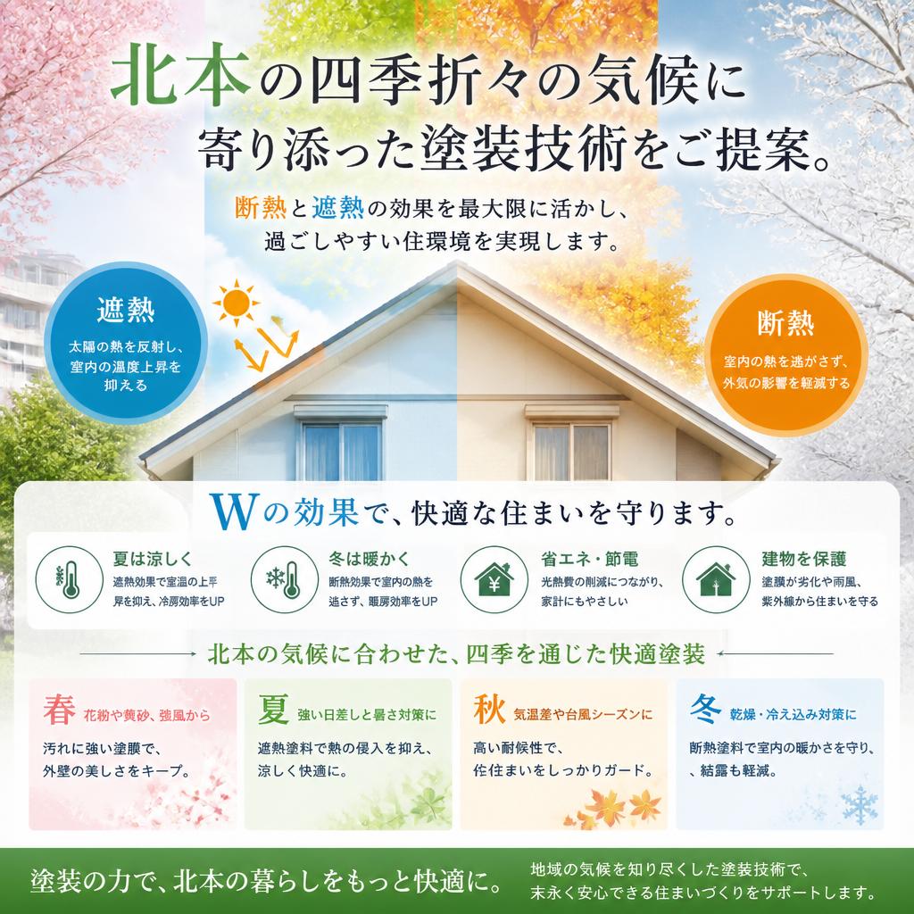 北本の気候に最適な塗装方法