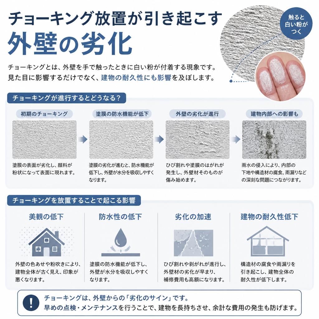 チョーキングによる外壁の劣化とは？