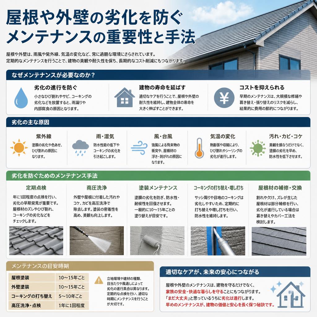劣化を防ぐためのメンテナンス