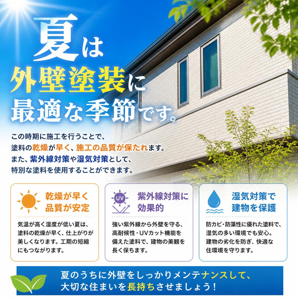 夏に向けた外壁塗装のメリット