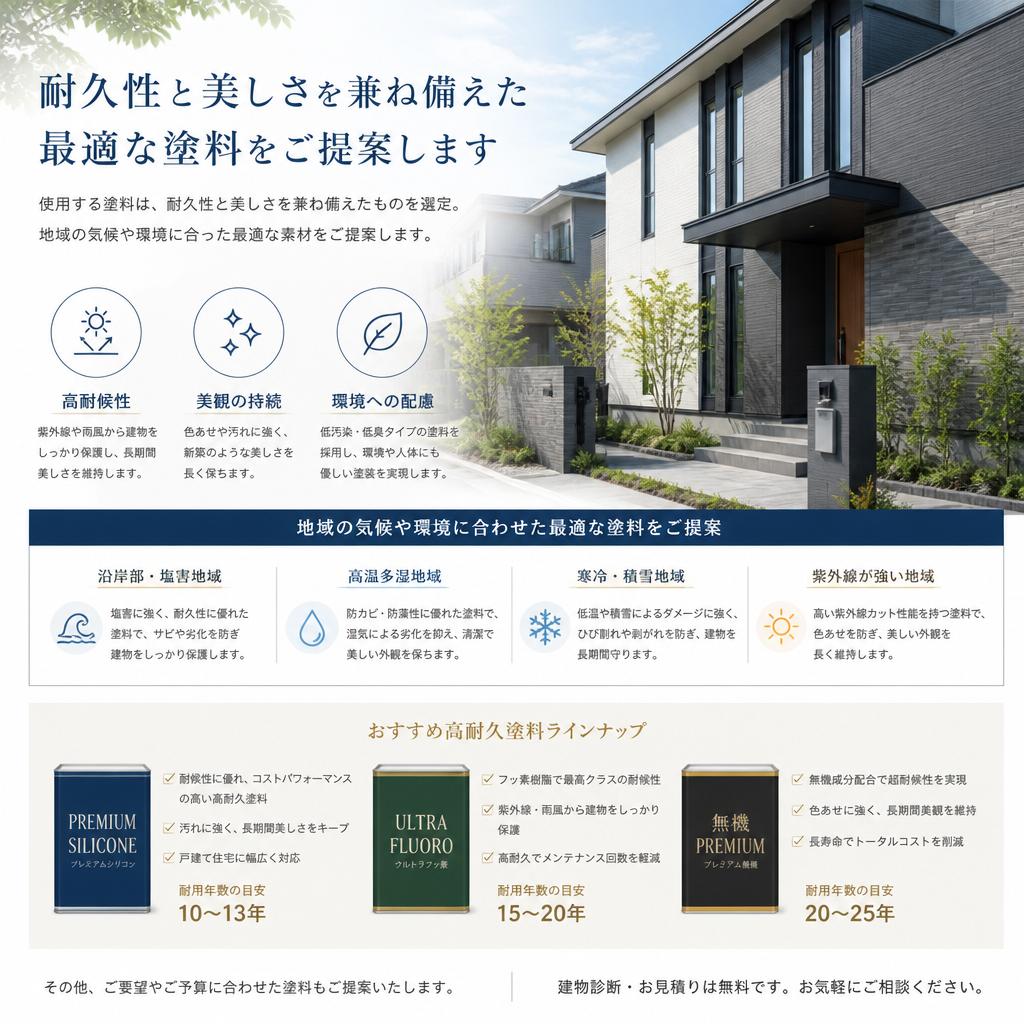 素材にこだわる塗装