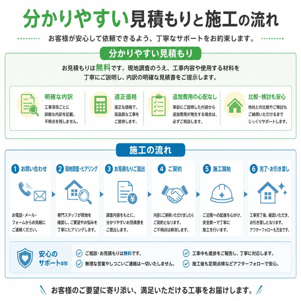見積もりから施工までの流れ