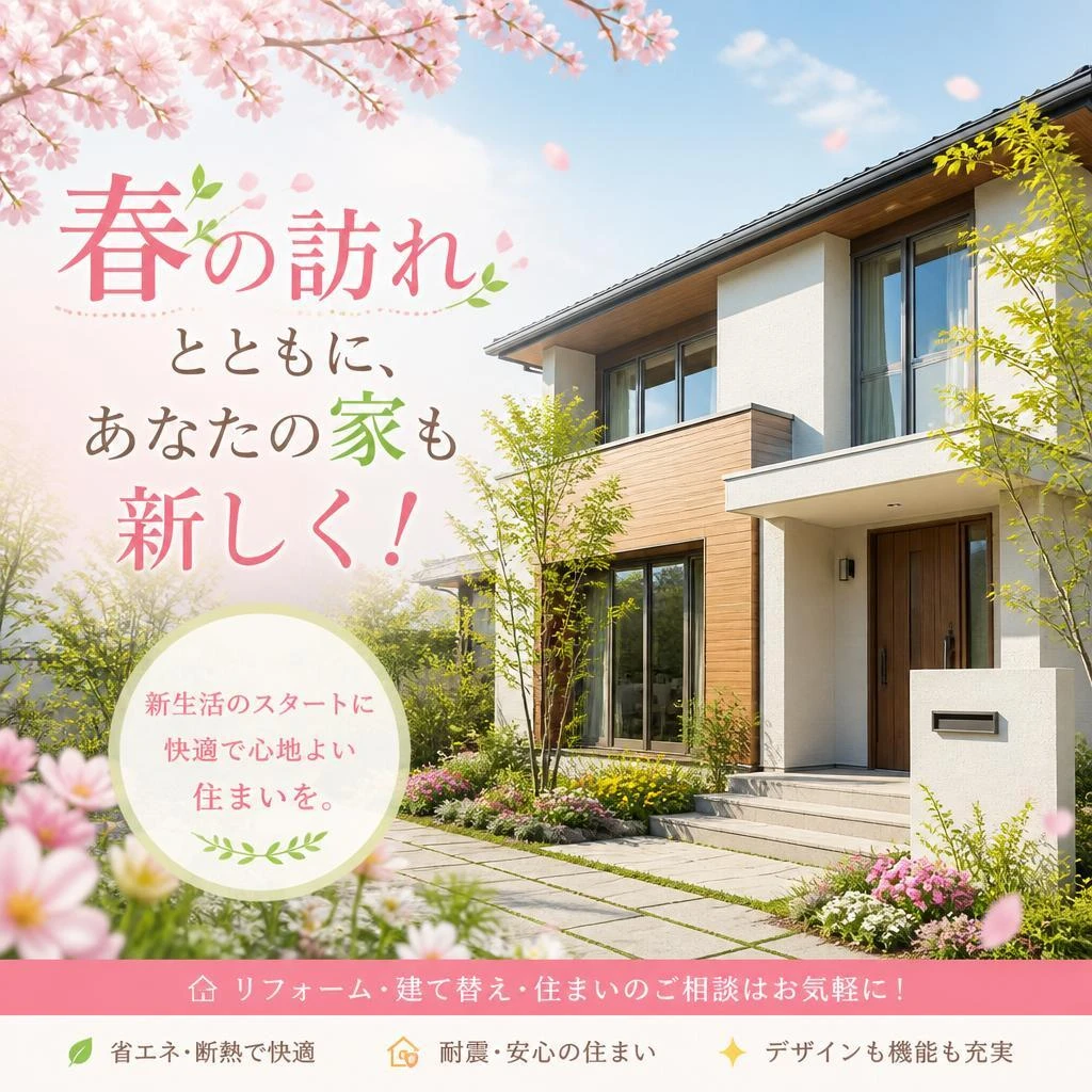 春の訪れとともに、あなたの家も新しく！