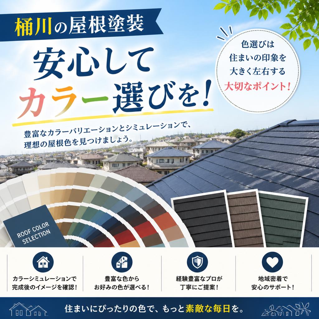 桶川の屋根塗装、安心してカラー選びを！