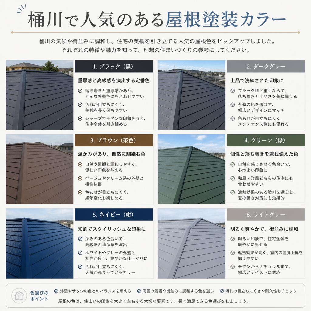 2. 人気の屋根塗装カラーとその特徴