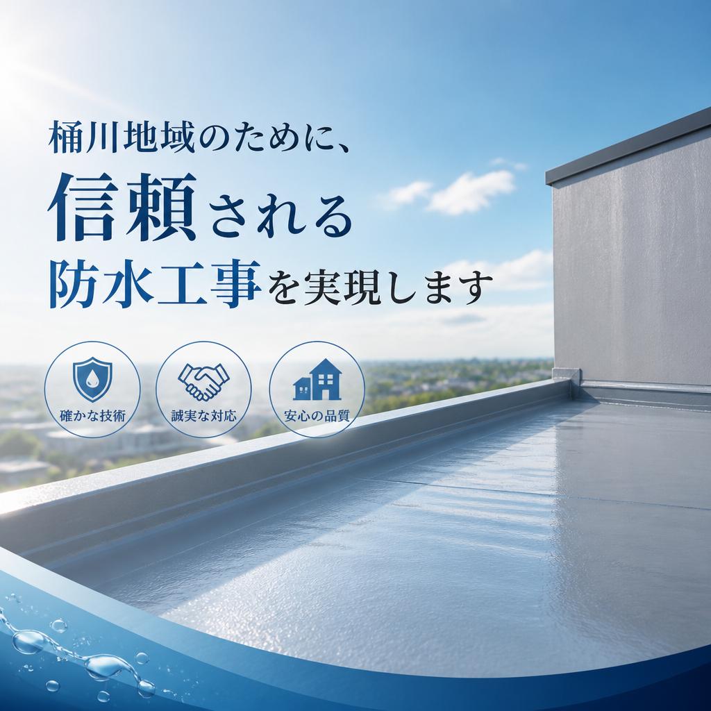 桶川地域のために、信頼される防水工事を実現します