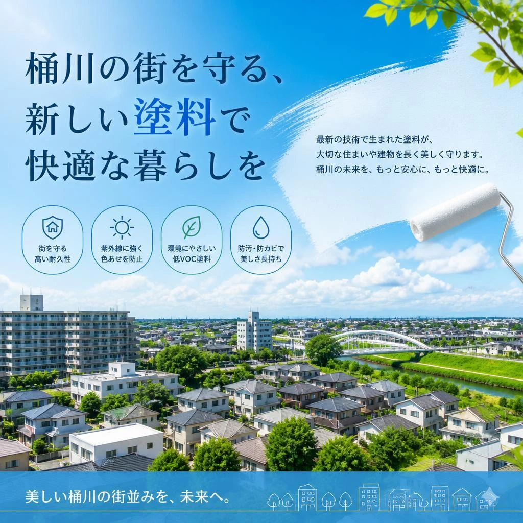 桶川の街を守る、新しい塗料で快適な暮らしを