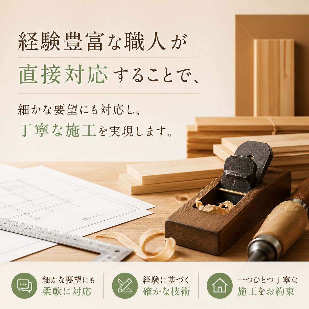 職人による丁寧な施工へのこだわり