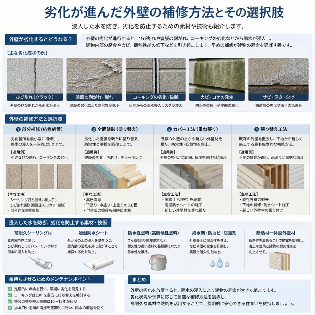 外壁補修の技術と選択肢