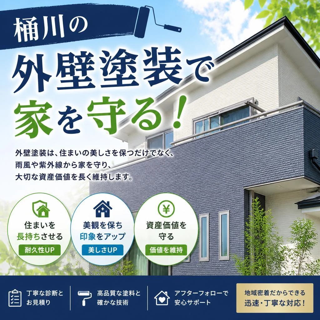 桶川の外壁塗装で家を守る！