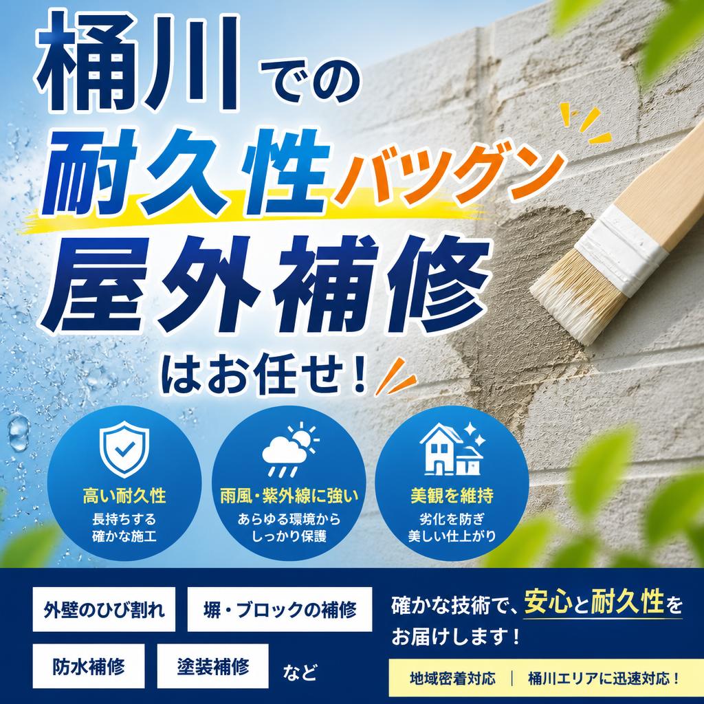 桶川での耐久性バツグンの屋外補修はお任せ！