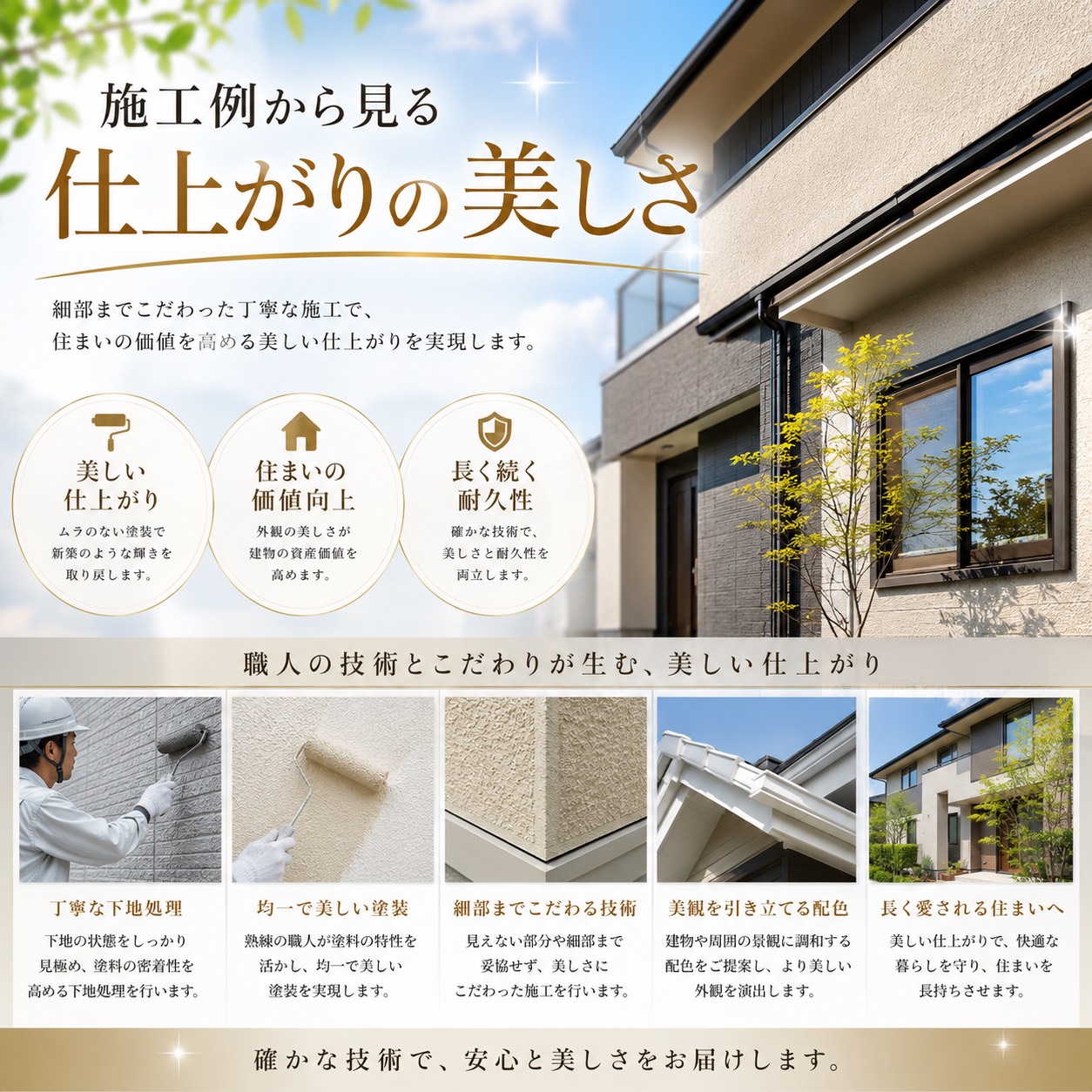 施工例から見る仕上がりの美しさ
