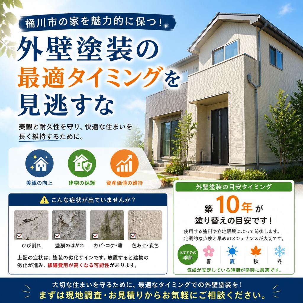 桶川市の家を魅力的に保つ！外壁塗装の最適タイミングを見逃すな