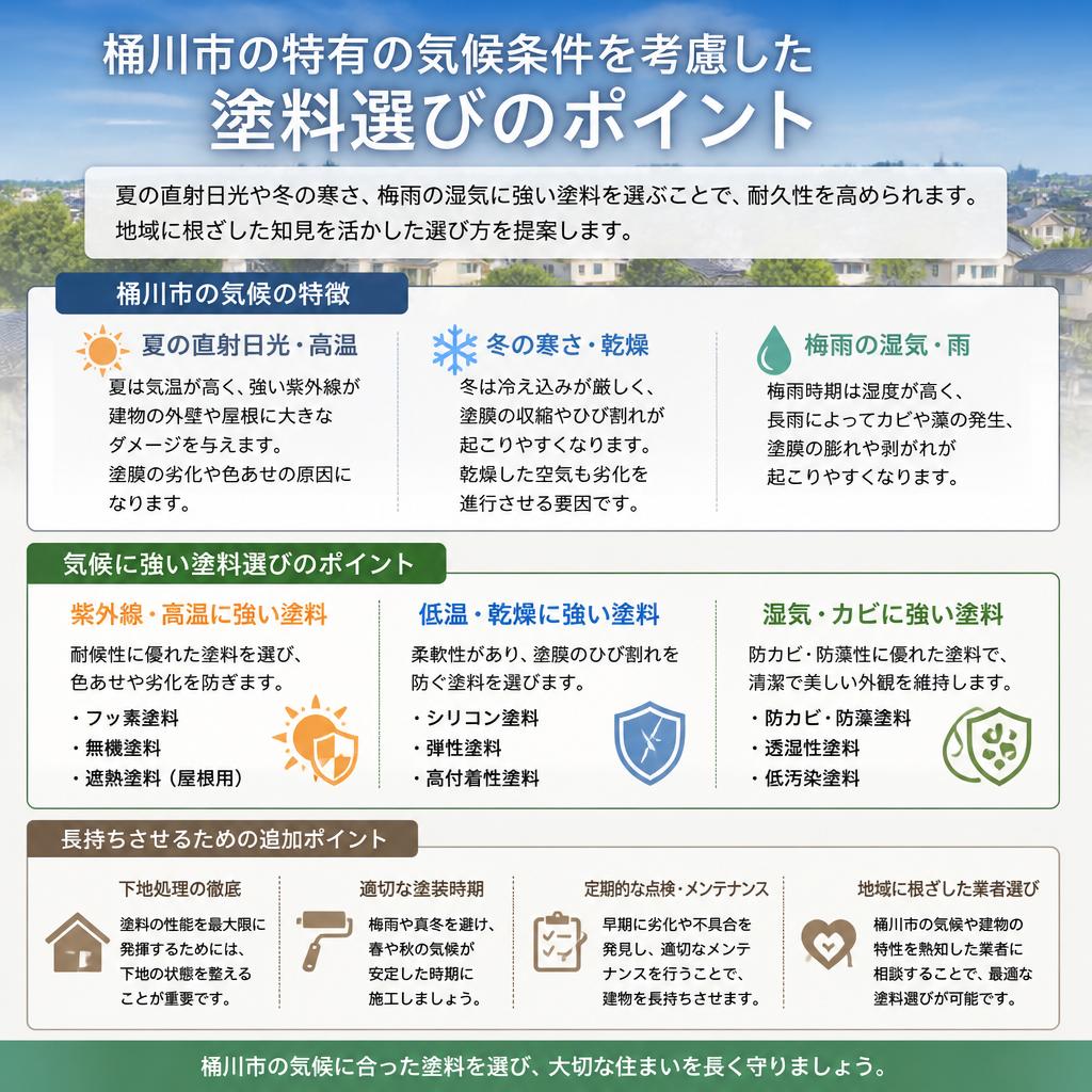 3. 桶川市の気候に適した塗料選び
