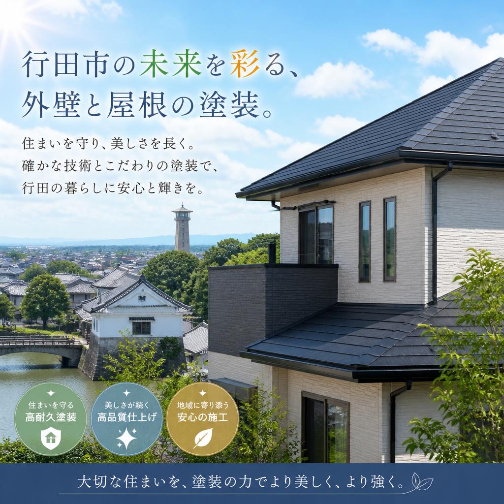行田市の未来を彩る、外壁と屋根の塗装。