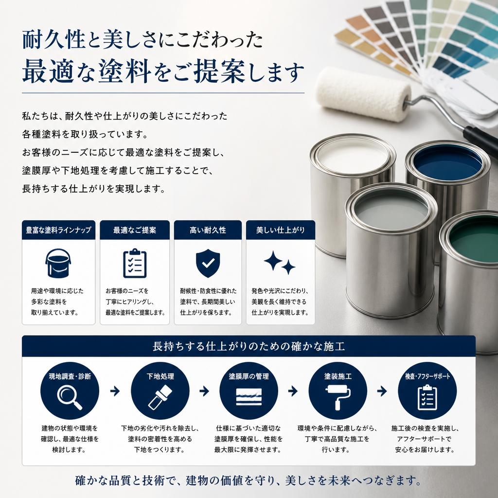 施工に使用する塗料の種類