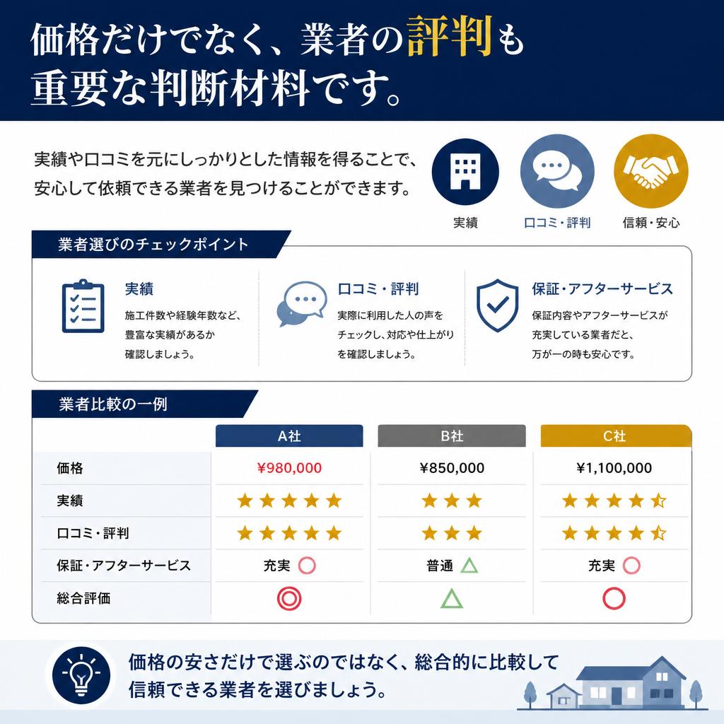 評判を重視した業者選び