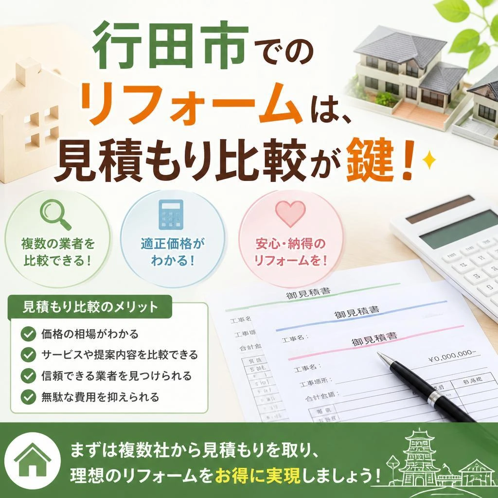 行田市でのリフォームは、見積もり比較が鍵！