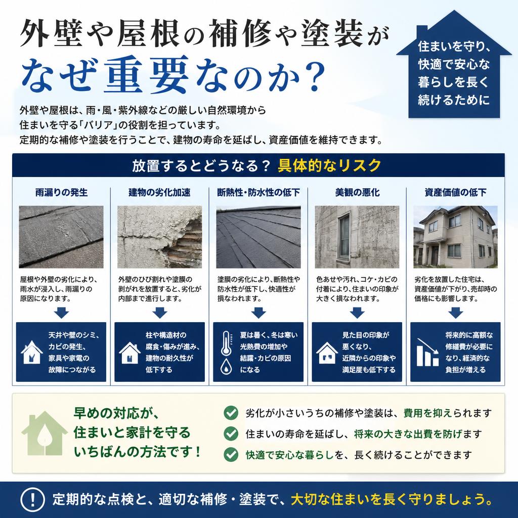 なぜ外壁と屋根のメンテナンスが必要なのか？