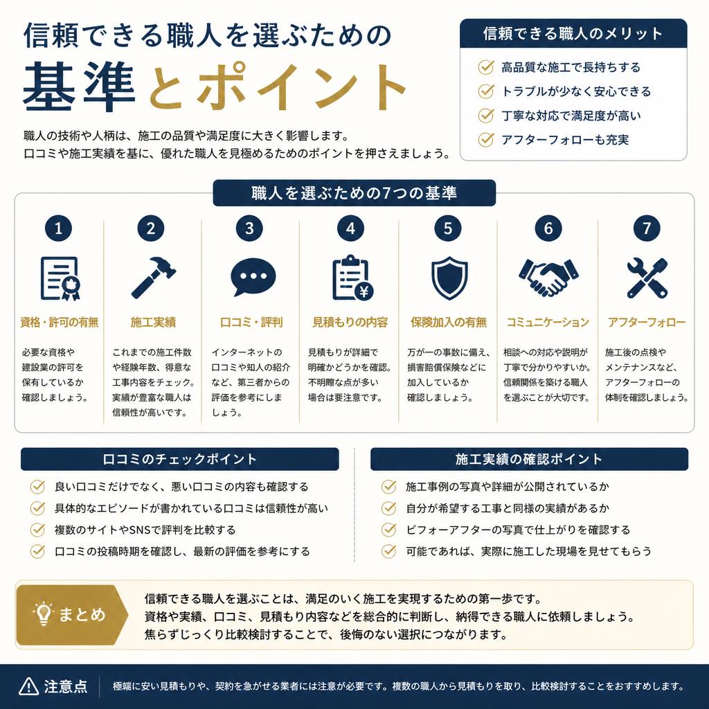 4. 職人選びの重要ポイント